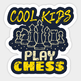 Chess Player Kids " Cool Kids Play Chess " Sticker